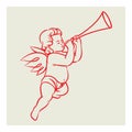 Retro Angel vector Royalty Free Stock Photo