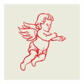 Retro Angel vector Royalty Free Stock Photo