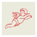 Retro Angel vector Royalty Free Stock Photo