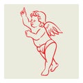 Retro Angel vector Royalty Free Stock Photo