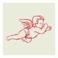 Retro Angel vector Royalty Free Stock Photo