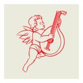 Retro Angel vector Royalty Free Stock Photo