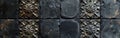 Retro Anthracite Tile Wall Texture for Vintage Background or Banner Design