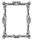 Retro, antique baroque border frame with scroll ornaments vector illustration