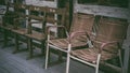 Vintage Comfortable Outdoor Wooden Chair Photos Royalty Free Stock Photo