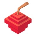 Retro apples icon, isometric 3d style