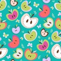 Retro Apples Seamless Background
