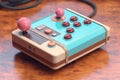 retro arcade game console with joystick and buttons Royalty Free Stock Photo