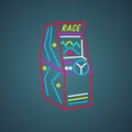 Retro arcade game machine icon. Royalty Free Stock Photo