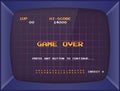 Retro arcade game machine. Screen background and font. Royalty Free Stock Photo