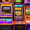 442 Retro Arcade Games: A nostalgic and vintage-inspired background featuring retro arcade games in vibrant and retro colors tha