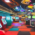 442 Retro Arcade Games: A nostalgic and vintage-inspired background featuring retro arcade games in vibrant and retro colors tha