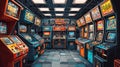 Retro Arcade Interior Nostalgic Gaming Machines