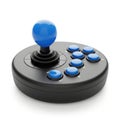 Retro arcade style joystick controller with blue joystick and buttons Royalty Free Stock Photo