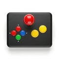 Retro arcade style joystick controller with directional pad and action buttons Royalty Free Stock Photo