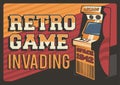 Retro Arcade Video Game Machine Signage Poster Royalty Free Stock Photo