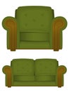 Retro armchair and couch Royalty Free Stock Photo