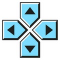 Retro arrows buttons. Blue navigation interface elements
