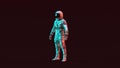 Retro Astronaut White Spacesuit with Red and Blue Moody 80s lighting