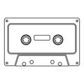 Retro audio cassette icon black color illustration flat style simple image