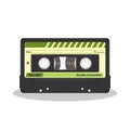 Retro audio cassette isolated on a white background. Old record player tape. Vintage style music storage icon. Royalty Free Stock Photo