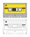 Audio cassette illustration on white bacground.