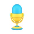 Retro audio microphone 3d icon vector illustration Royalty Free Stock Photo