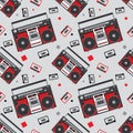 Retro audio player in a flat style. Royalty Free Stock Photo