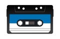 Retro audio tape cassette. vector illustration. Royalty Free Stock Photo