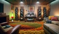 Retro Audiophile Hi-fi Vintage Home Stereo Room Tower Speakers Component AI Generated Home Interior