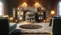 Retro Audiophile Hi-fi Vintage Home Stereo Room Tower Speakers Component AI Generated Home Interior