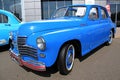 Retro auto show. Blue GAZ Pobeda (Soviet-made auto Royalty Free Stock Photo