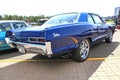 Retro auto show. Blue Pontiac Catalina Royalty Free Stock Photo