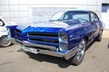 Retro auto show. Blue Pontiac Catalina Royalty Free Stock Photo