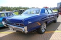 Retro auto show. Blue Pontiac Catalina Royalty Free Stock Photo