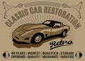 Retro Auto Tyre Poster Royalty Free Stock Photo