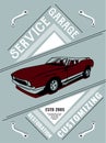 Retro Auto Tyre Poster Royalty Free Stock Photo