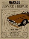 Retro Auto Tyre Poster Royalty Free Stock Photo