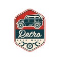 Retro auto wash logo design, car service badge, retro vintage label vector Illustration on a white background Royalty Free Stock Photo