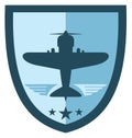 Retro aviation logo. Air force insignia shield Royalty Free Stock Photo