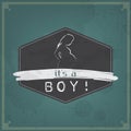 Retro Baby card - Its a boy theme