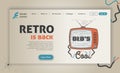 Retro is back - webpage vintage design, creative landing page vector template