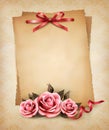 Retro background with beautiful pink rose Royalty Free Stock Photo