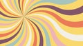 Retro background with color sunburst or starburst. Pattern with vintage color palette, swirl stripes. Vector Royalty Free Stock Photo