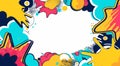 Retro background with colorful comic explosion, bubbles and shapes, empty space Royalty Free Stock Photo