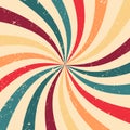 Retro background with curved, rays or stripes in the center. Rotating, spiral stripes. Sunburst or sun burst retro Royalty Free Stock Photo