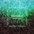 Retro Background, Hipster Triangles, Bright Colors, Geometric Shapes Monogram retro frame, vector illustration