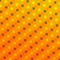 Retro Background with Polka Dots - Abstract Geometric Pattern Texture - Seamless Traditional Design - Yellow Orange Circles - Royalty Free Stock Photo