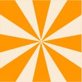 Retro Background For Pop Art Style. Sunburst In Orange Shade Colors.