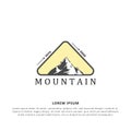 Retro badges mountain logo design. vintage mountain logo design. the mountain triangle logo label